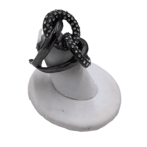 BLACK ANTIQUE RING (Stones & Love Knot)