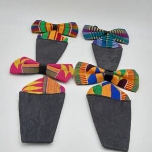 HANDWOVEN KENTE BOWTIE WITH POCKET TRIANGLE (Assorted Designs)