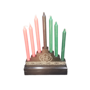 KWANZAA KINARA CANDLE SET, Gye Nyame (Candle Storage)